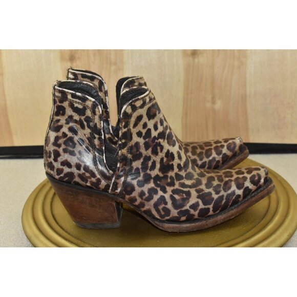 Ariat Dixon Womens Bootie Size 6.5 Distressed Brown Leopard Western Boots -Flaws - Picture 5 of 11